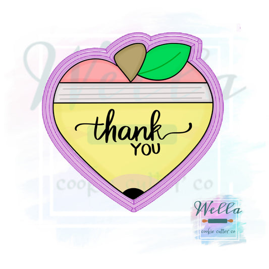 School Heart Apple Cookie Cutter