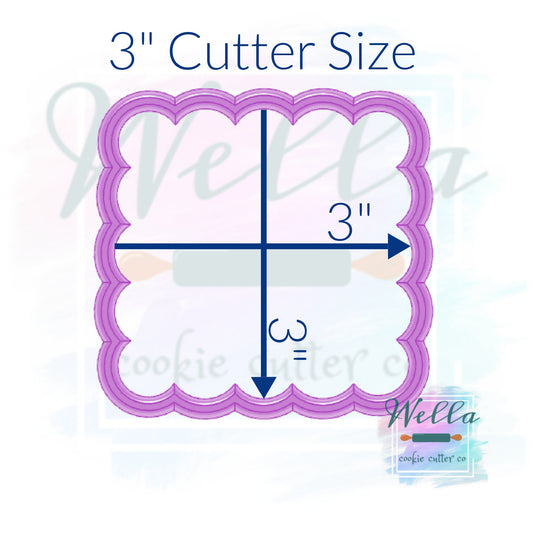 Scalloped Square Plaque Cookie Cutter, Plaque Cookie Cutter