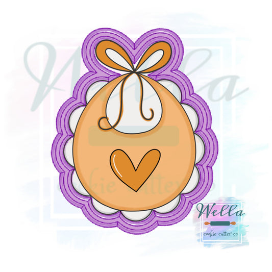 Baby Bib with Tied Bow Cookie Cutter, Baby Bib Cookie Cutter