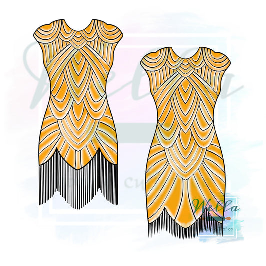 Flapper Dress Cookie Cutter, Dress with Fringe Cookie Cutter, Dress Cookie Cutter