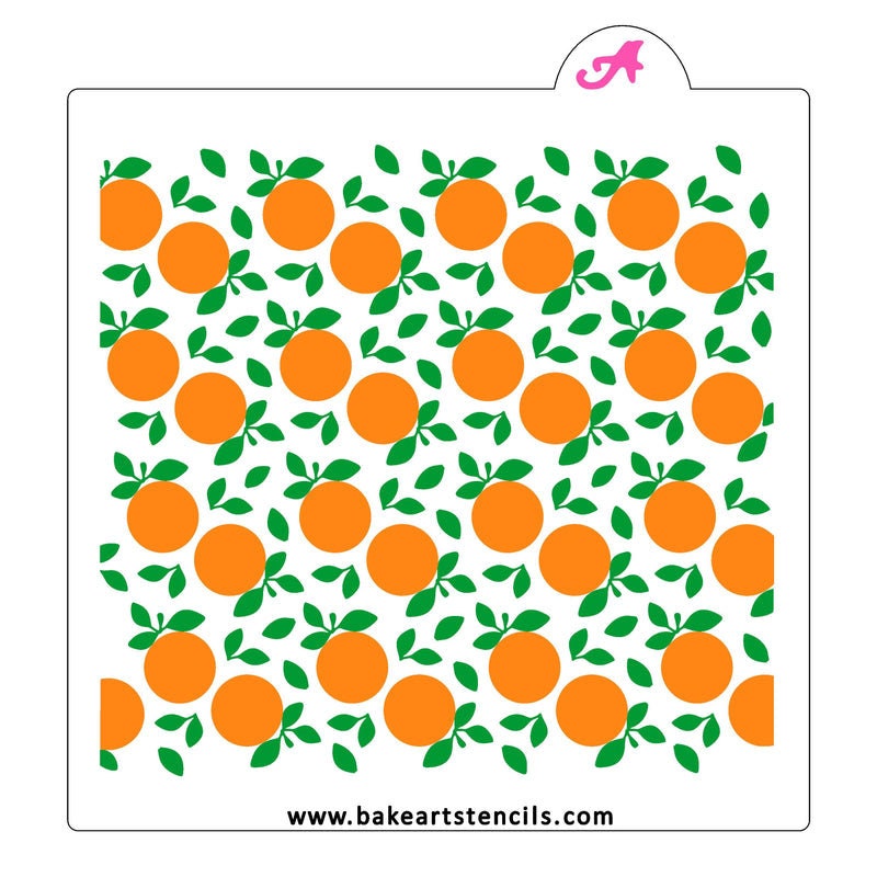 Orange Groves Cookie Stencil Set - 2 part stencil, Background Stencil, Baby Stencil, Little Cutie Stencil