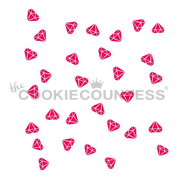 2 piece Diamond Rings Stencil, Wedding Cookie Stencil, Bridal Cookie Stencil