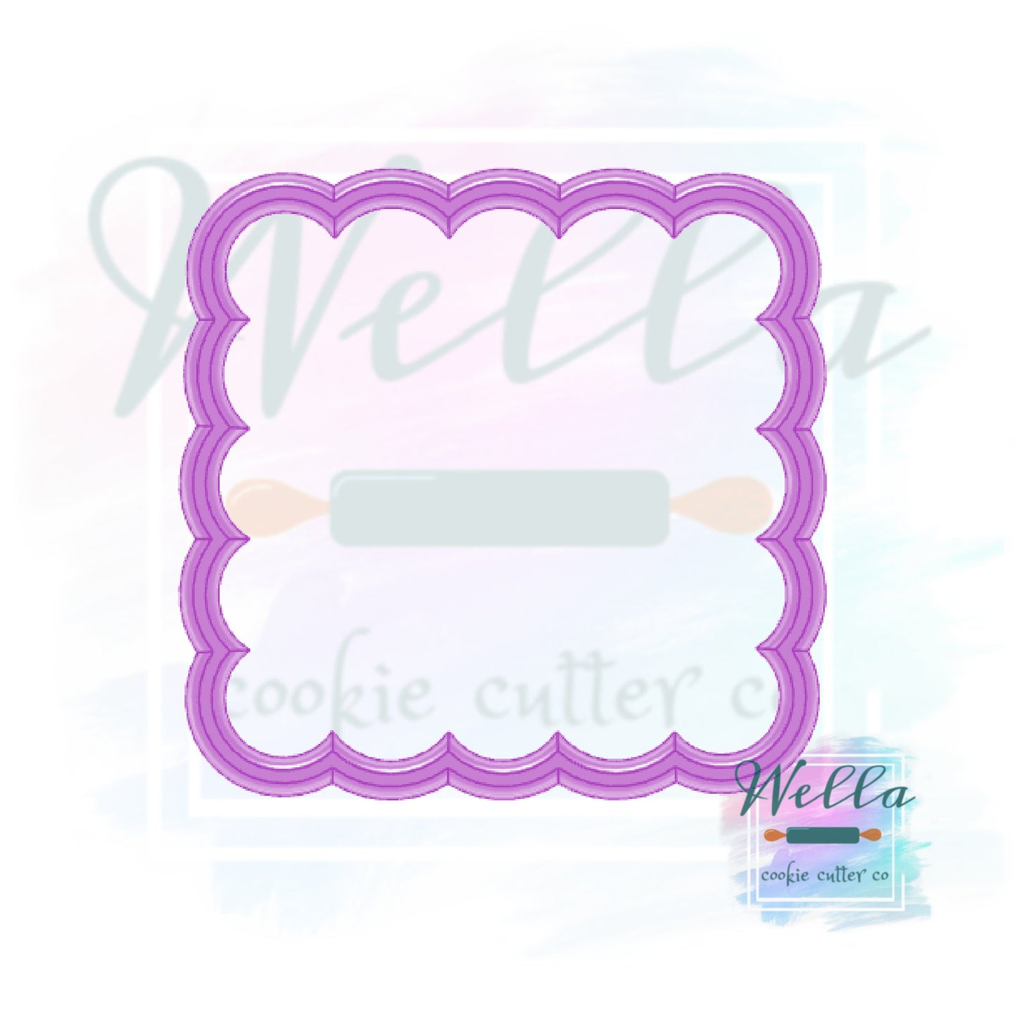 Scalloped Square Plaque Cookie Cutter, Plaque Cookie Cutter