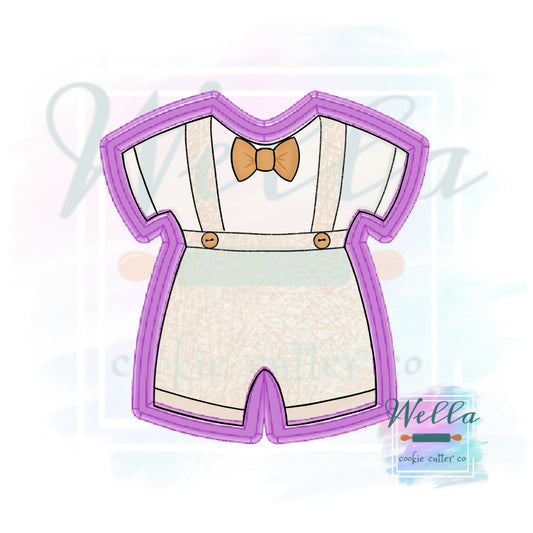 Little Boy Outfit Cookie Cutter, Outfit with Suspenders Cookie Cutter, Baby Boy Outfit