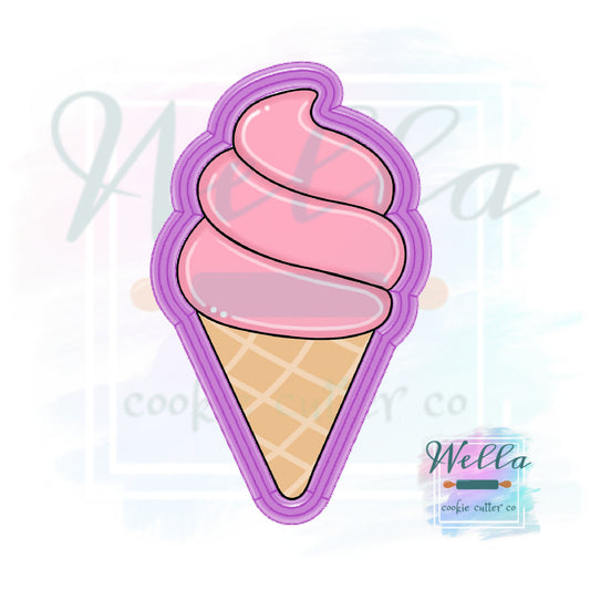 Ice Cream Cone Cookie Cutter, Soft Serve Ice Cream Cookie Cutter