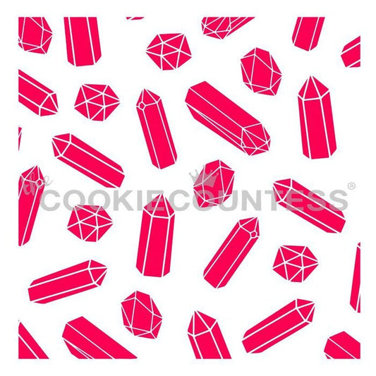 2 piece Gems Stencil, Wedding Cookie Stencil, Bridal Cookie Stencil