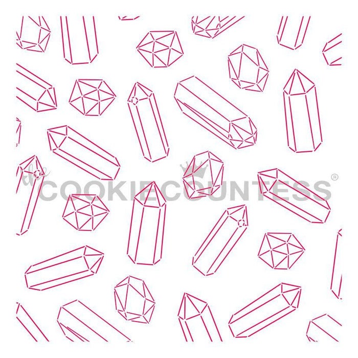 2 piece Gems Stencil, Wedding Cookie Stencil, Bridal Cookie Stencil