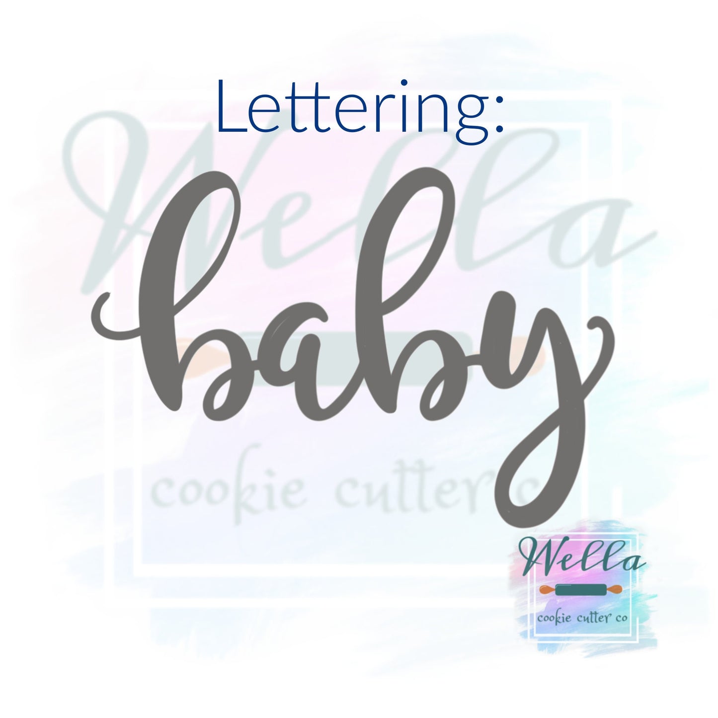 baby Text Cookie Cutter with Optional Stencil