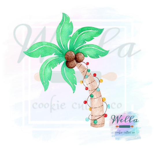 Palm Tree with Christmas Lights Cookie Cutter, Christmas in July Cookie Cutter