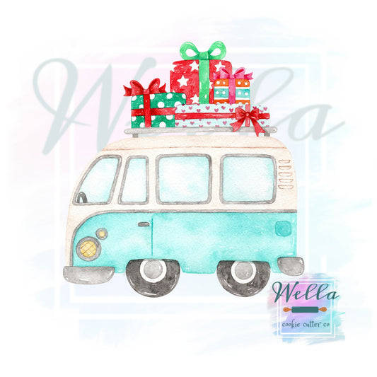 Van with Presents Cookie Cutter, Christmas in July Cookie Cutter