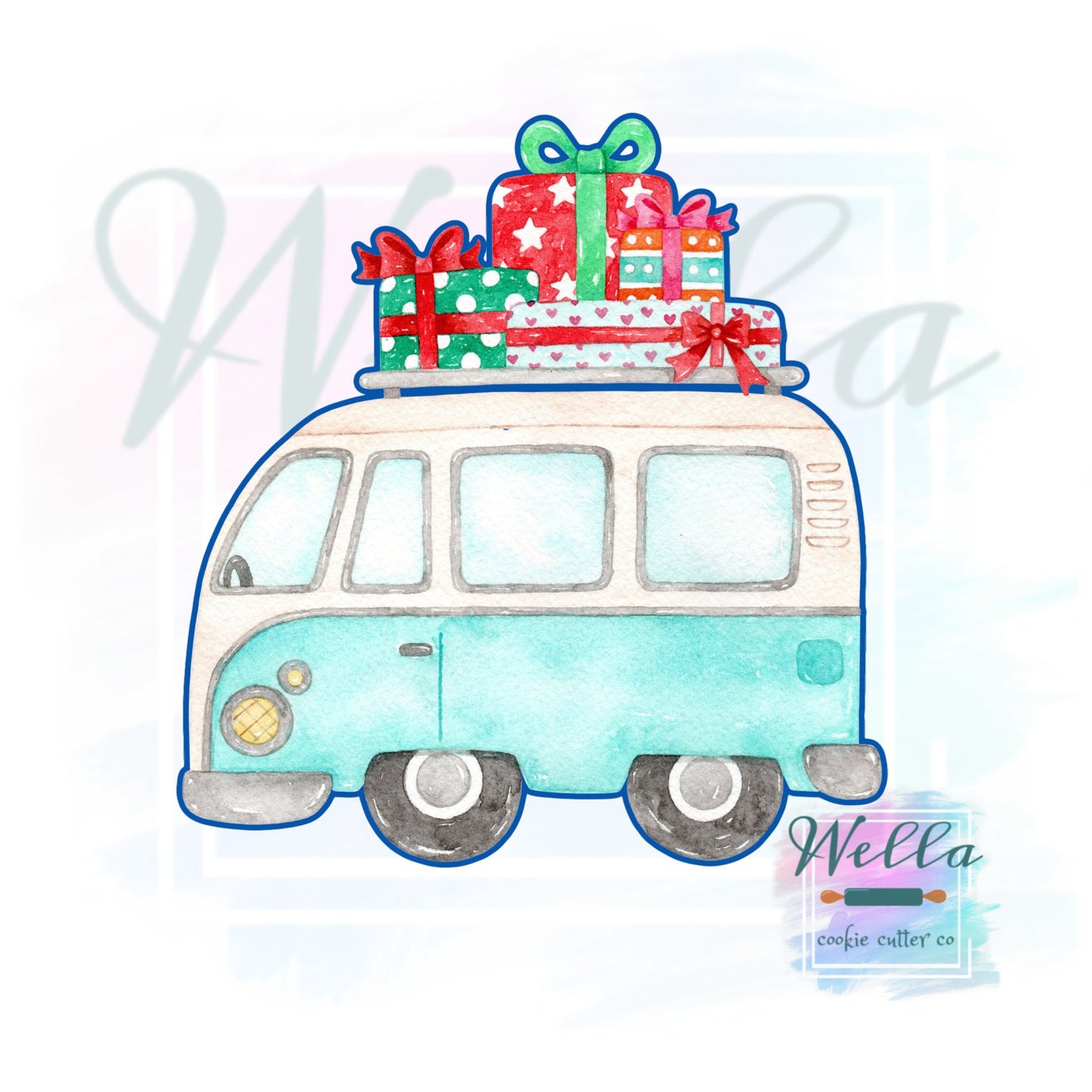 Van with Presents Cookie Cutter, Christmas in July Cookie Cutter
