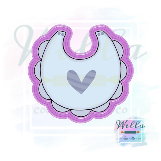 Baby Bib with Scalloped Edges Cookie Cutter, Baby Bib Cookie Cutter