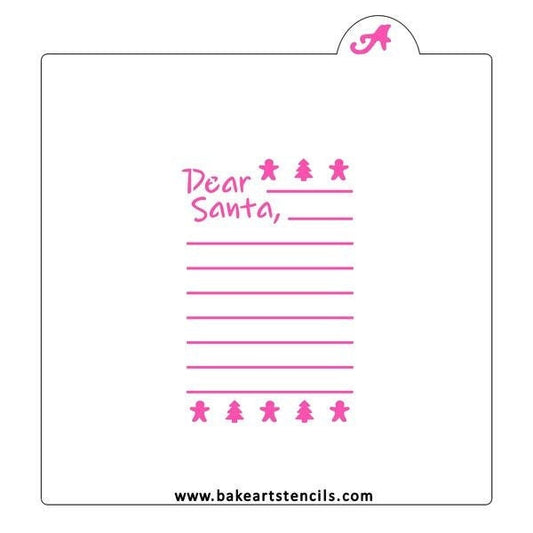 Letter to Santa Cookie Stencil with Optional Cutters, Dear Santa Stencil, Letter to Santa Stencil, Christmas Stencil, Holiday Stencil