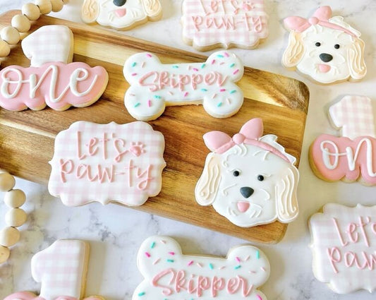 Doodle Girl Dog Cookie Cutter, Dog Doodle with Bandana Cookie Cutter