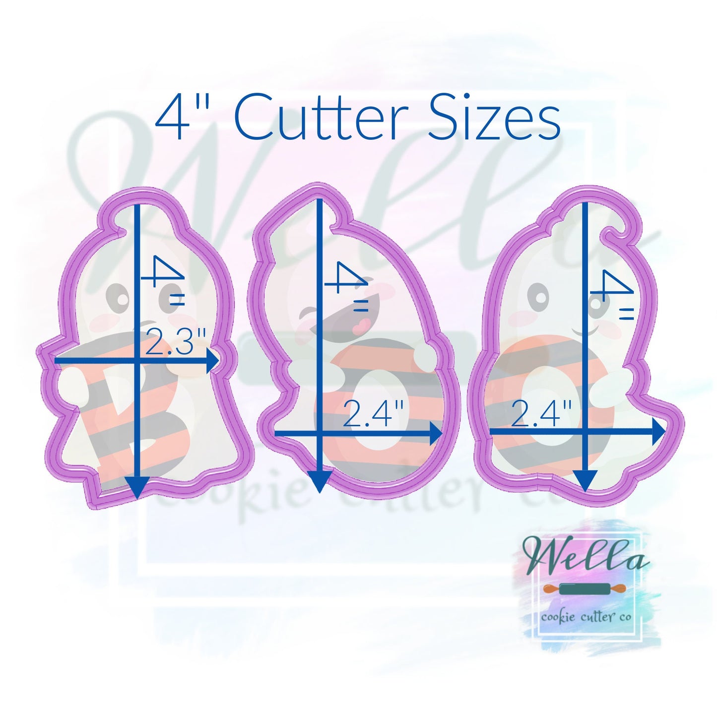 BOO Ghosts Cookie Cutters - Set of 3, Ghost Cookie Cutters