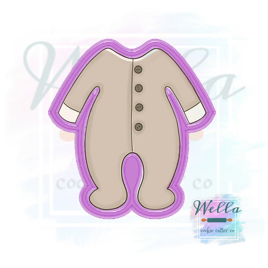 Baby PJ's Cookie Cutter, Baby Footie Jammies Cookie Cutter