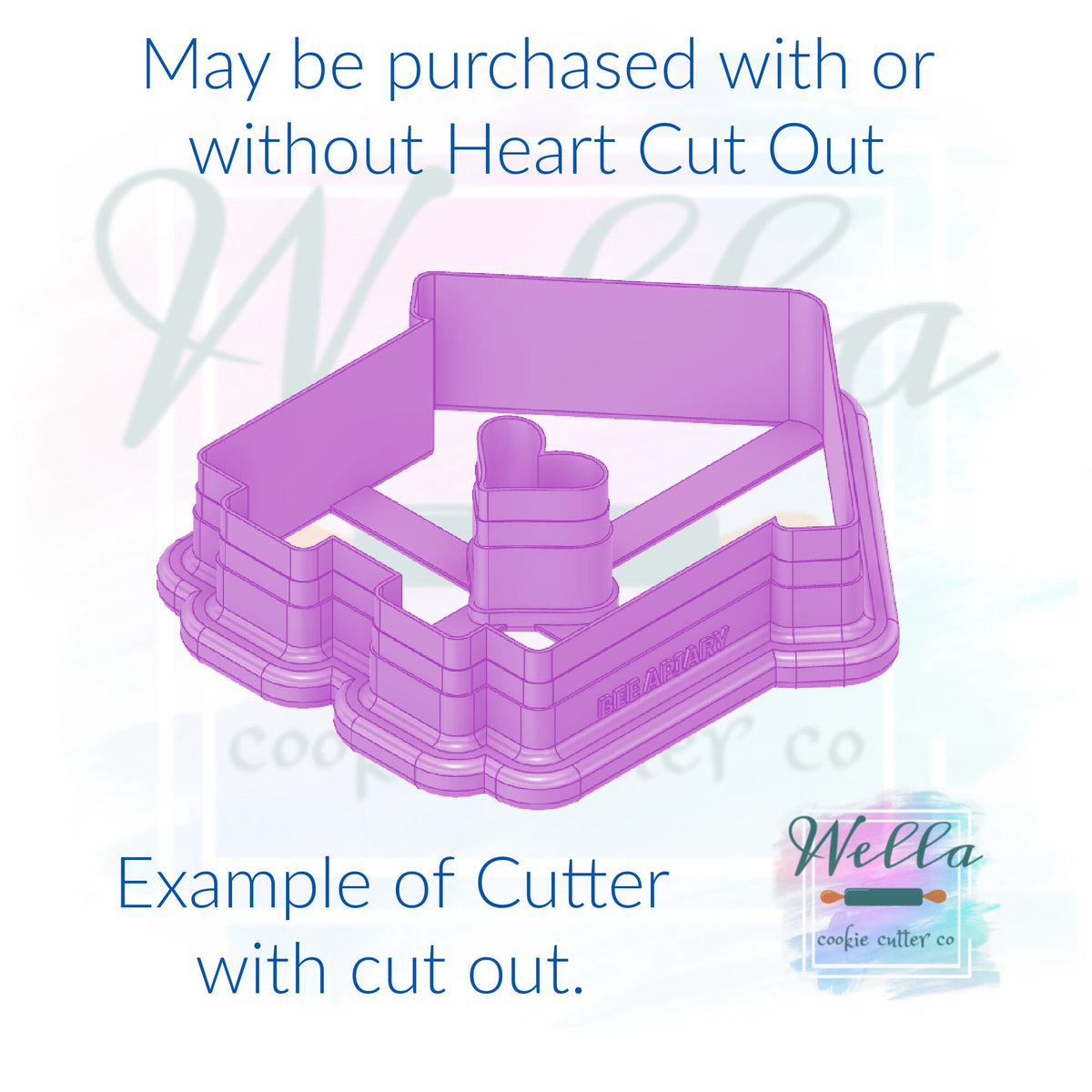 Bee House Cookie Cutter with or without Heart Cut Out, Apiary Cookie Cutter