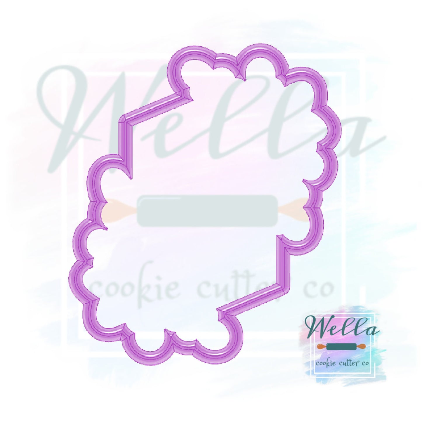 Floral Elongated Hexagon Cookie Cutter