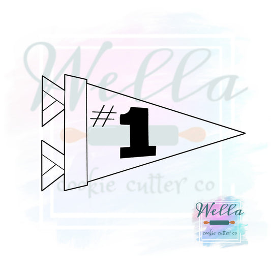 Pennant Flag Cookie Cutter, Spirit Flag Cookie Cutter, Game Day Cutter