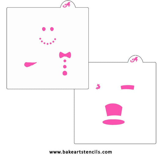 Stackable Snowman Cookie Stencil Set - 2 Piece Set, Snowman Decorating Stencils