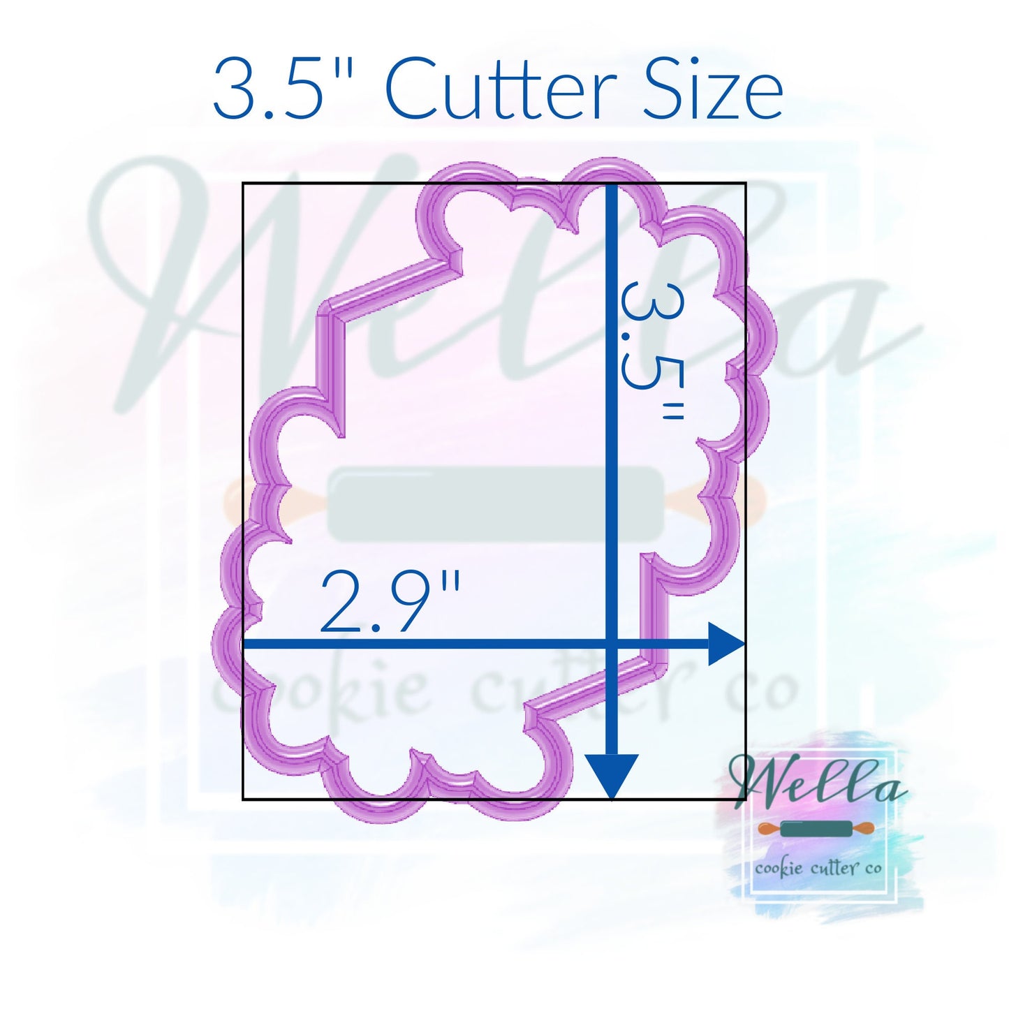 Floral Elongated Hexagon Cookie Cutter