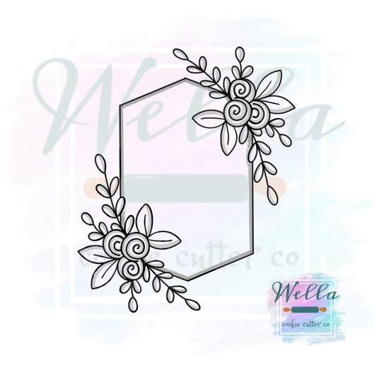 Floral Elongated Hexagon Cookie Cutter