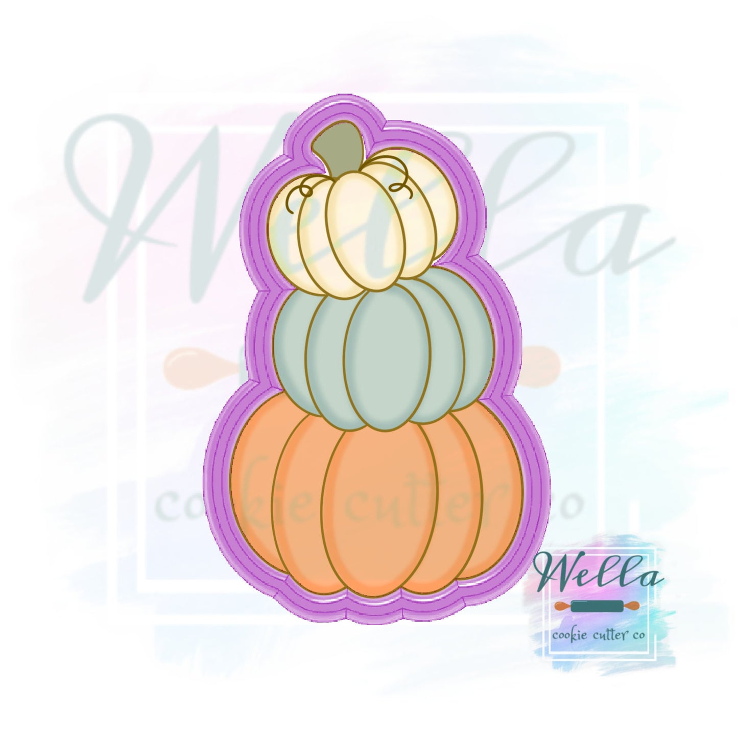 Pumpkin Tower Cookie Cutter with Optional Stencil, Fall Cookie Cutter
