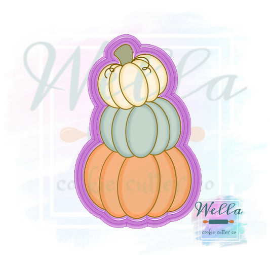 Pumpkin Tower Cookie Cutter with Optional Stencil, Fall Cookie Cutter