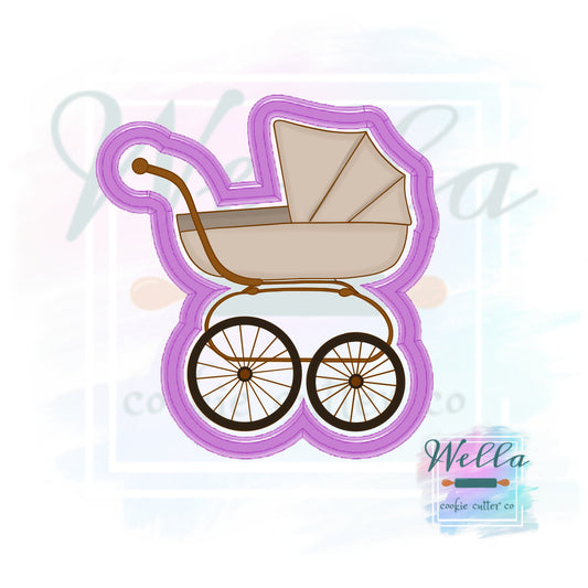 Vintage Baby Carriage Cookie Cutter, Baby Stroller Cookie Cutter