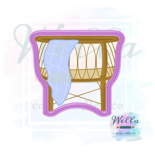 Vintage Baby Bassinet Cookie Cutter, Baby Shower Cookie Cutter