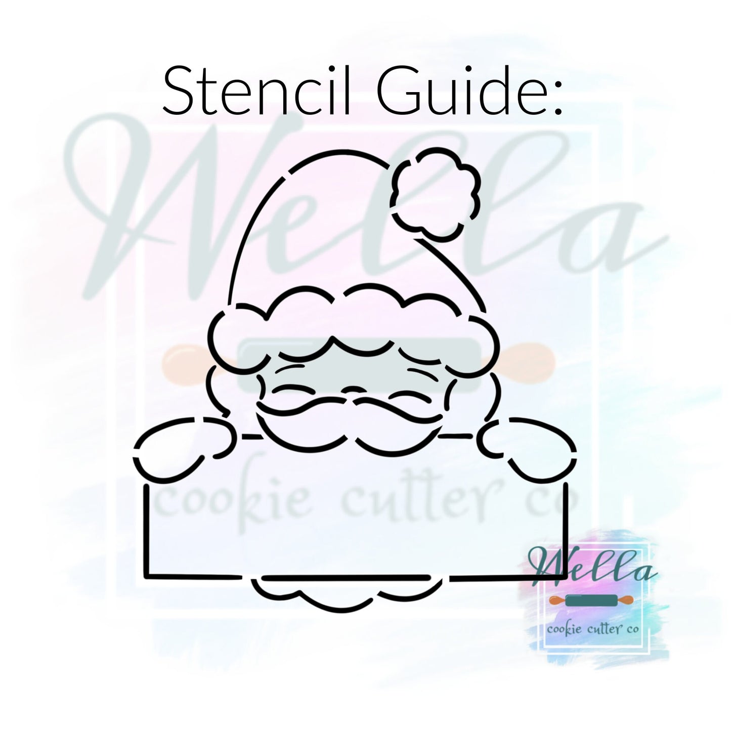 Santa Name Plaque Cookie Cutter with Optional Stencil, Christmas Cookie Cutter