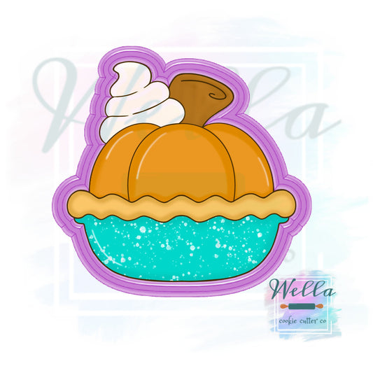 Pumpkin Bake with Whipped Cream Cookie Cutter, Fall Cookie Cutter, Pumpkin Cookie Cutter