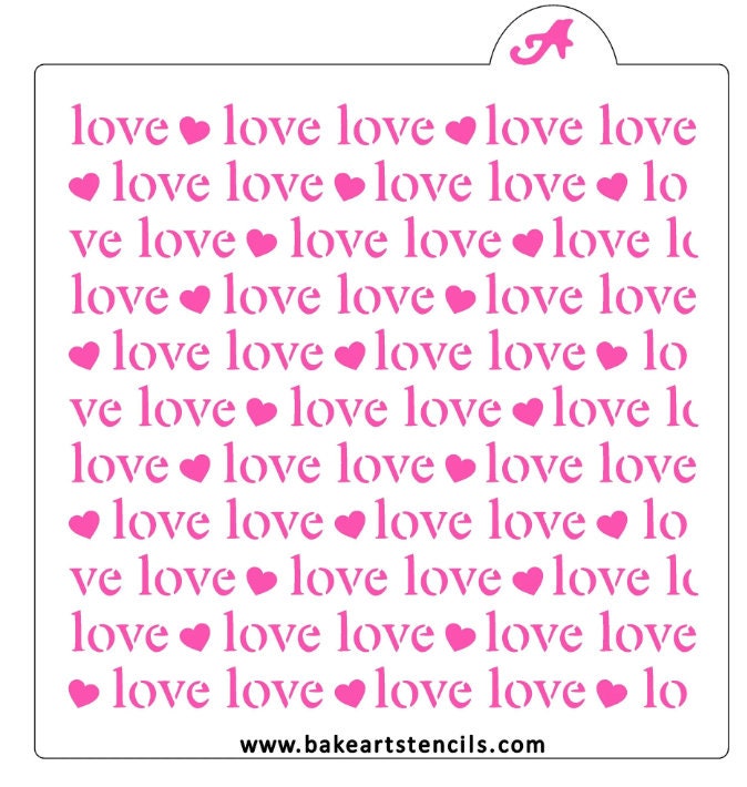 Love Repeat Cookie Stencil, Cookie Decorating Stencil