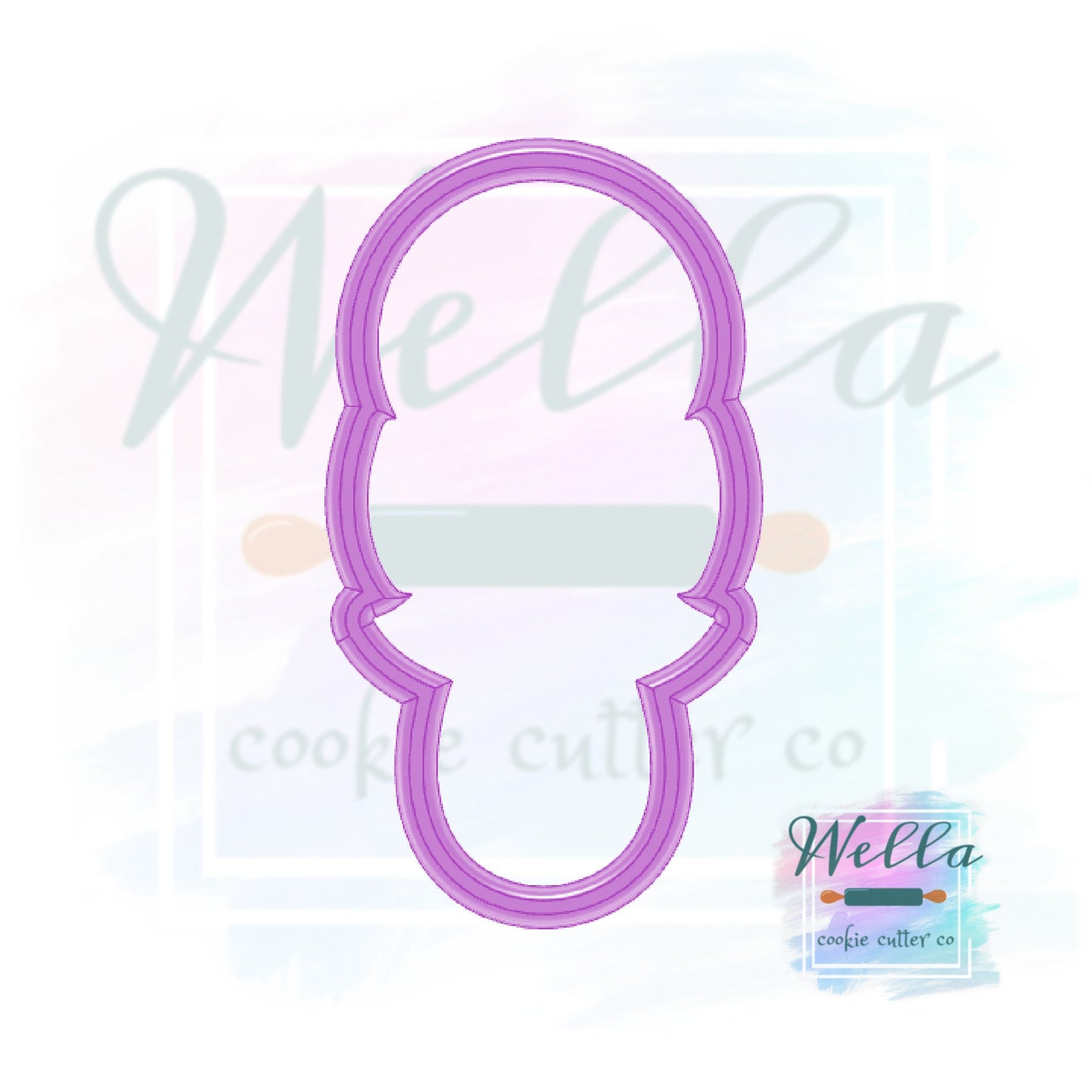 Baby Rattle #2 Cookie Cutter with Optional Stencil Guide