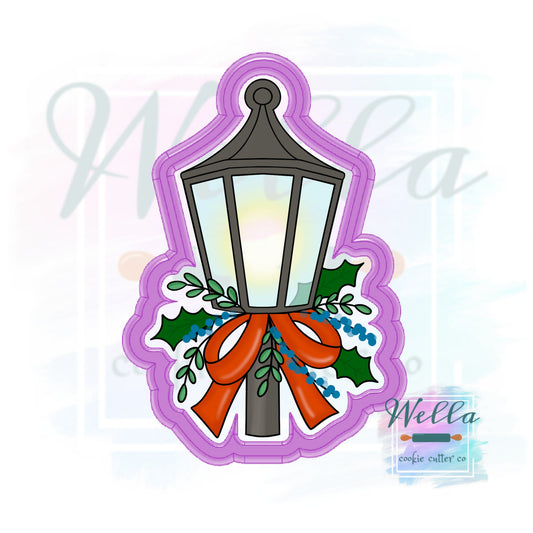 Floral Street Lamp Cookie Cutter, Christmas Cookie Cutter