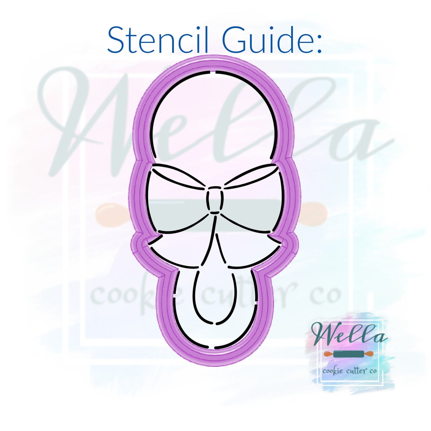 Baby Rattle #2 Cookie Cutter with Optional Stencil Guide
