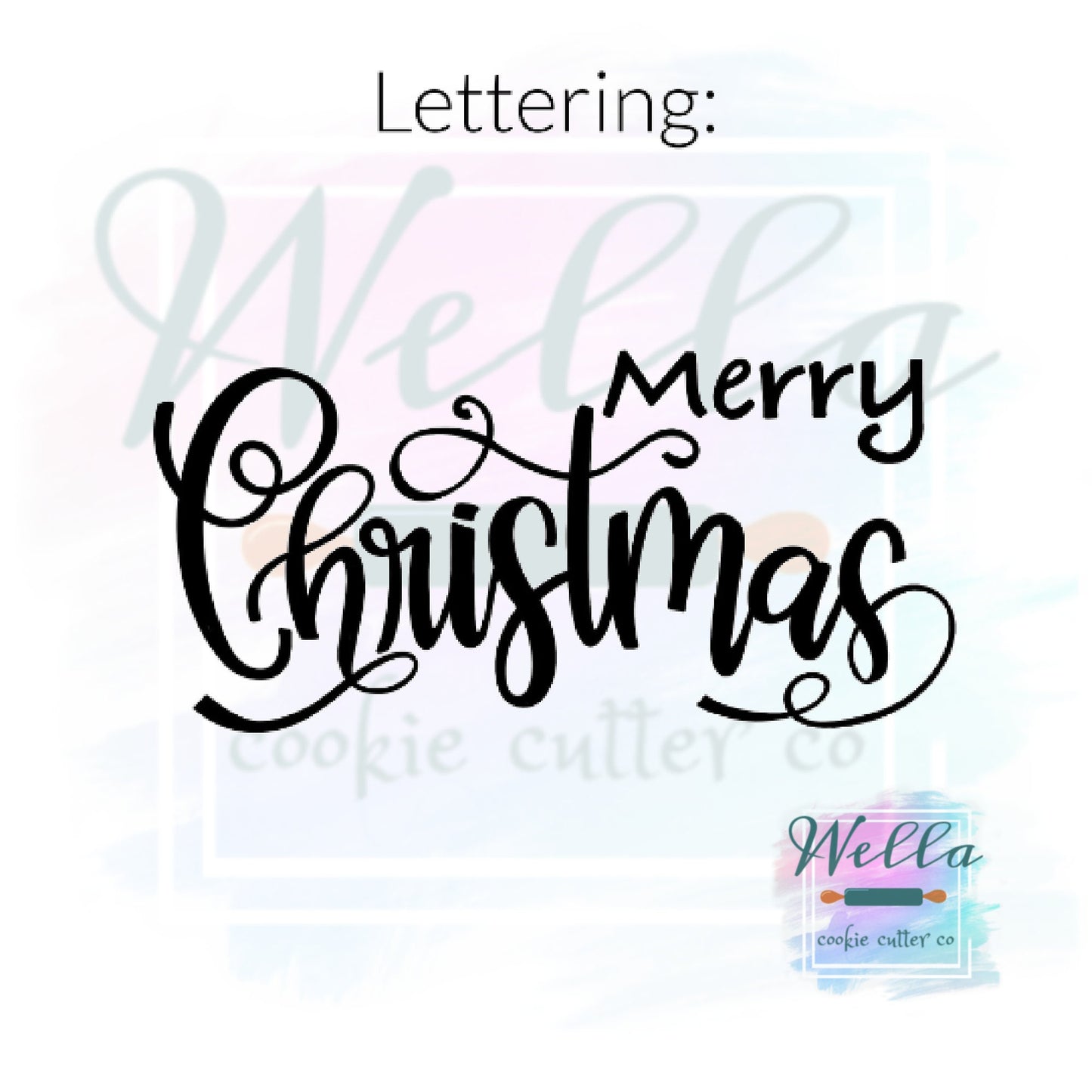 Merry Christmas Text Cookie Cutter with Optional Stencil, Christmas Cookie Cutter, Merry Christmas Cookie Cutter