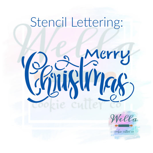 Merry Christmas Text Cookie Cutter with Optional Stencil, Christmas Cookie Cutter, Merry Christmas Cookie Cutter
