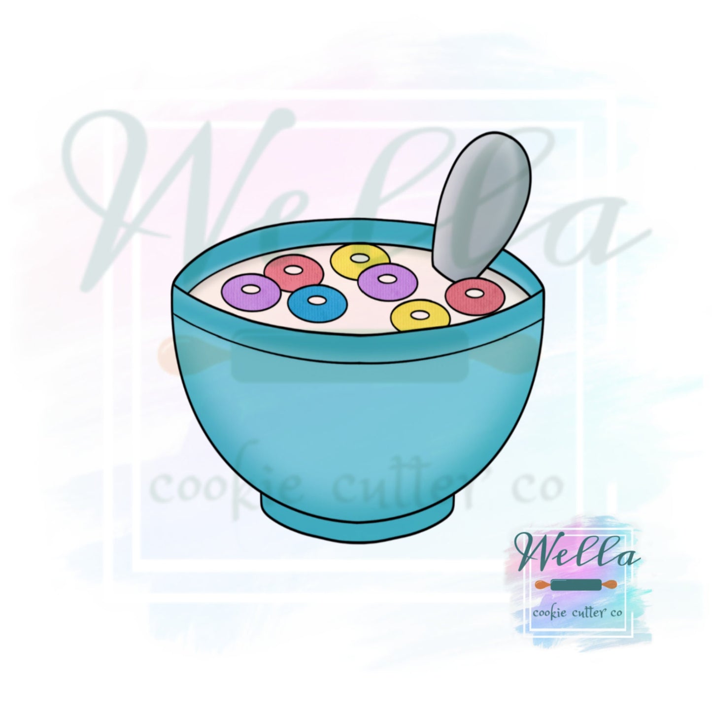I cerealsly Love You Cookie Cutter Set with Optional Stencil, Valentine Cookie Cutter Set