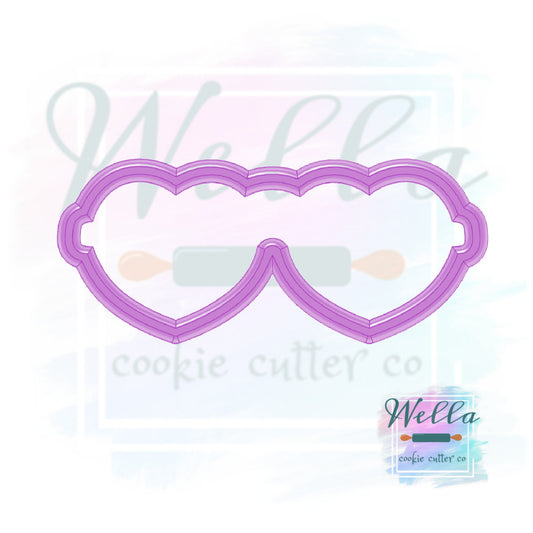 Heart Shaped Glasses Cookie Cutter, Valentine's Day Cookie Cutter