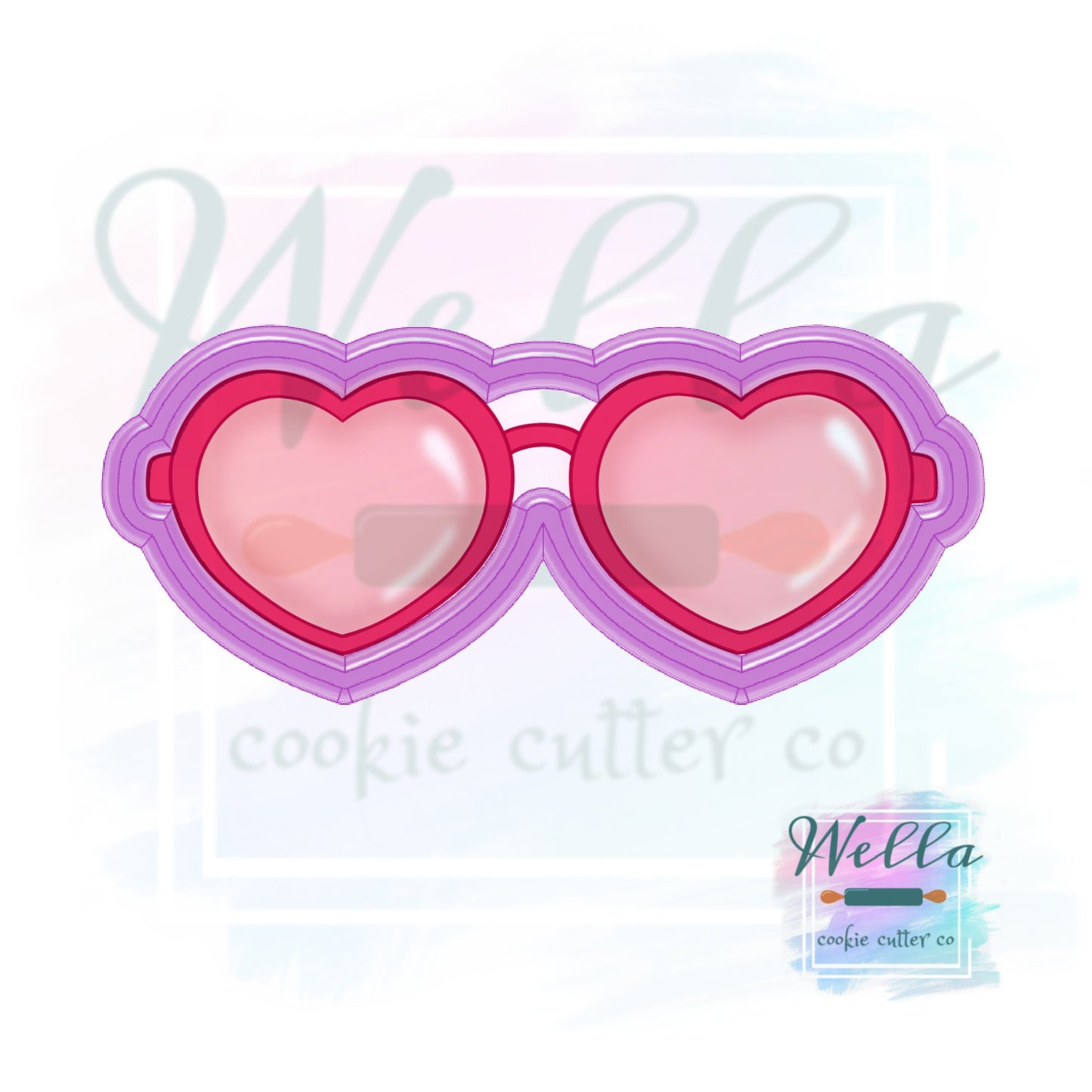 Heart Shaped Glasses Cookie Cutter, Valentine's Day Cookie Cutter