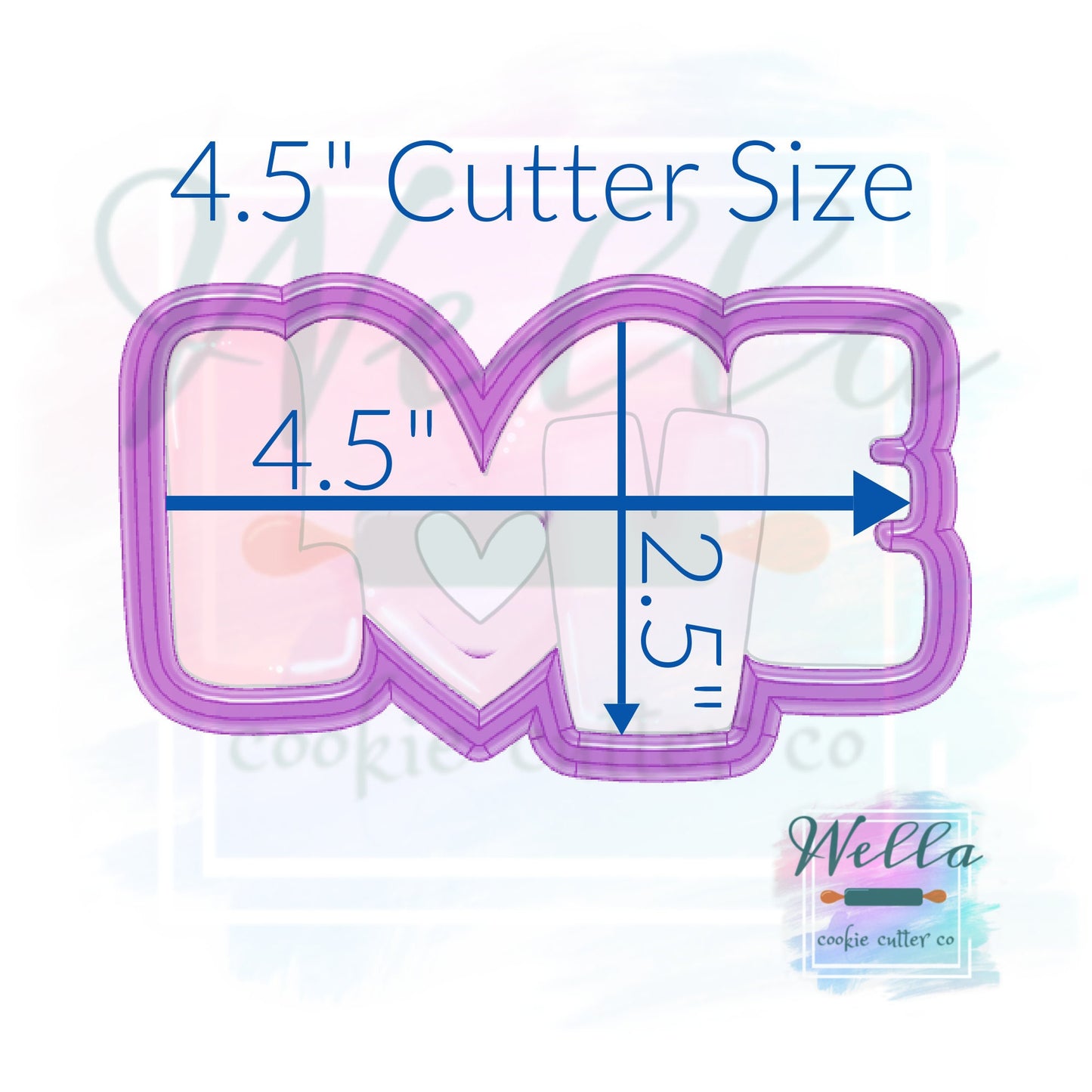 Love Cookie Cutter with Cut Out Heart and Optional Stencil, Valentine's Day Cookie Cutter, Love Cookie Cutter