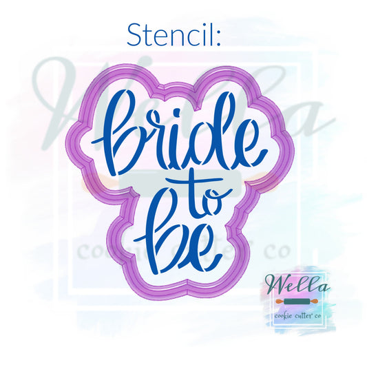 Bride to Be #1 Cookie Cutter with Optional Stencil, Bridal Shower Cookie Cutter, Bridal Cookie Cutter