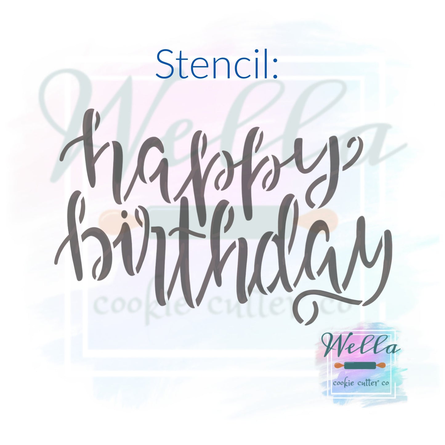Happy Birthday Text Cookie Cutter with Optional Stencil, Happy Birthday Cookie Cutter, Happy Birthday Lettered Cookie Cutter