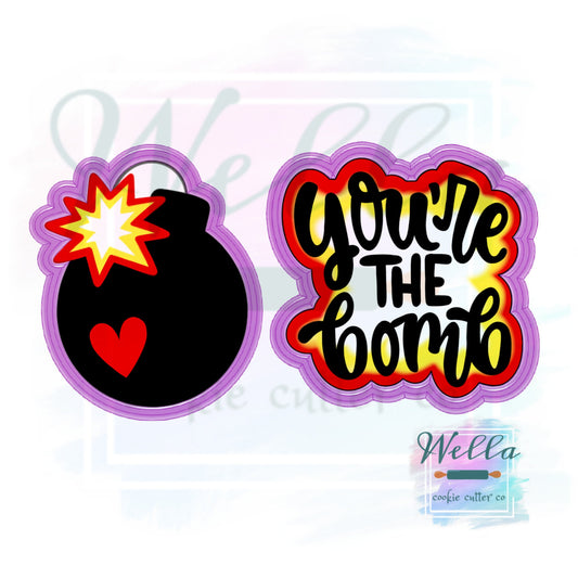 You're the BOMB Cookie Cutter Set with Optional Stencil