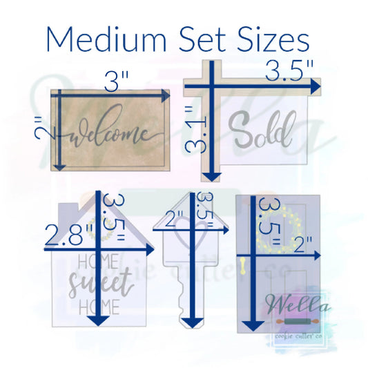 Housewarming Cookie Cutter Set with Optional Stencils, Realtor Cookie Cutter Set