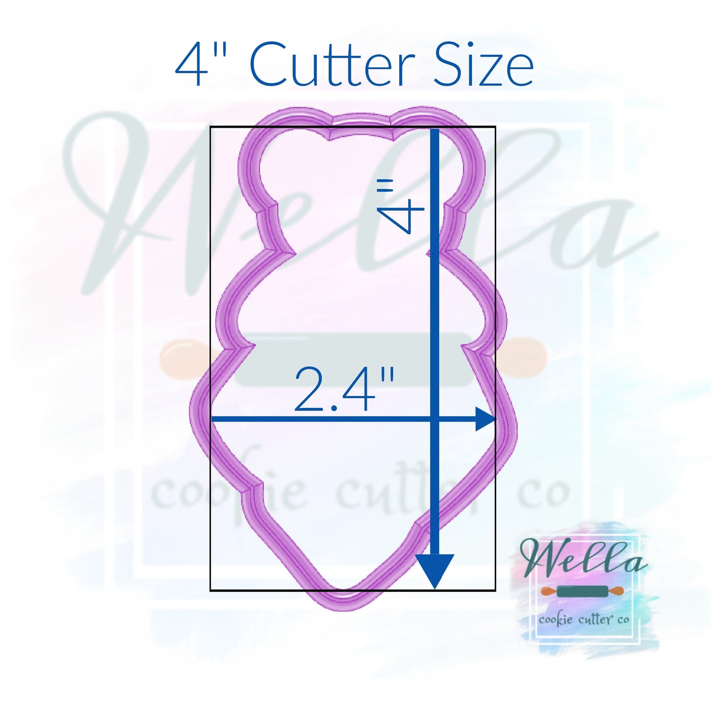 Baby Bear Blanket Cookie Cutter with Optional Stencil, Bear Cookie Cutter