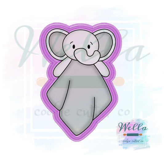 Baby Elephant Blanket Cookie Cutter with Optional Stencil, Baby Elephant Cookie Cutter