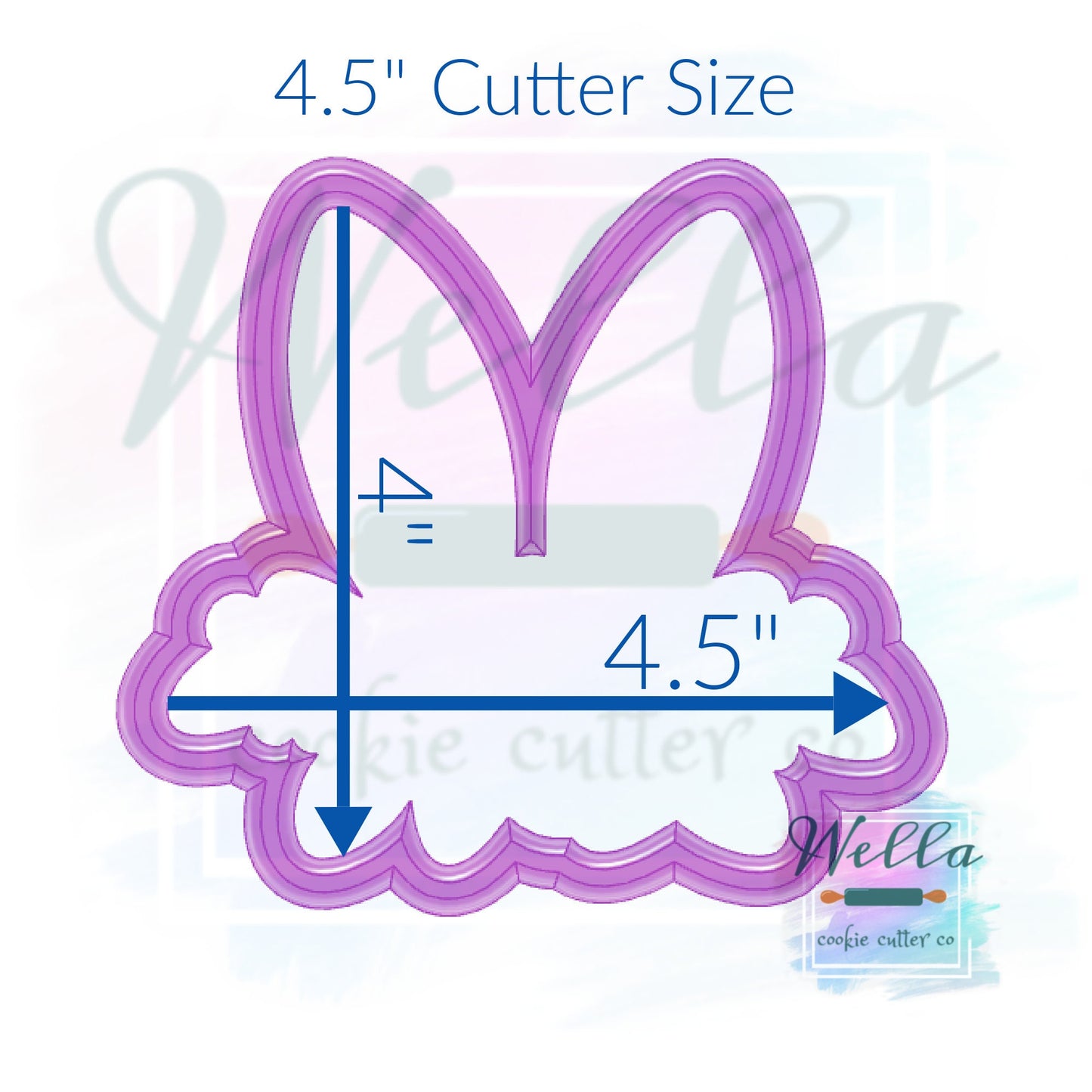 Floral Bunny Ears Cookie Cutter, Easter Cookie Cutter