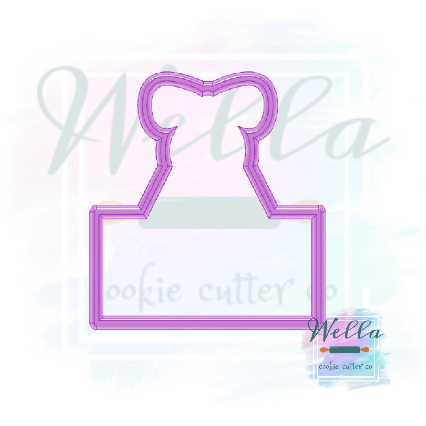 Hanging Sign with Bow Cookie Cutter, Bridal Cookie Cutter